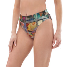 Load image into Gallery viewer, Whimsy Fit High-waisted Abstract Print bikini bottom "Breeze" with matching Rash Guard. Mix & Match Bathing suit