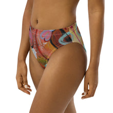 Load image into Gallery viewer, Whimsy Fit High-waisted Abstract Print bikini bottom "Breeze" with matching Rash Guard. Mix & Match Bathing suit