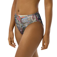 Load image into Gallery viewer, Whimsy Fit High-waisted Abstract Print bikini bottom "Breeze" with matching Rash Guard. Mix & Match Bathing suit