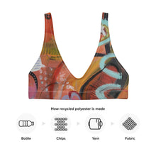 Load image into Gallery viewer, Padded Bikini Top Abstract Print Whimsy Fit