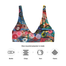 Load image into Gallery viewer, Padded Bikini Top Abstract Print Whimsy Fit