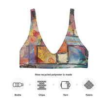 Load image into Gallery viewer, Padded Bikini Top Abstract Print Whimsy Fit