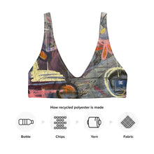 Load image into Gallery viewer, Padded Bikini Top Abstract Print Whimsy Fit