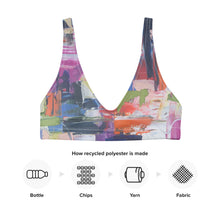 Load image into Gallery viewer, Padded Bikini Top Abstract Print Whimsy Fit