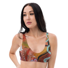 Load image into Gallery viewer, Padded Bikini Top Abstract Print Whimsy Fit