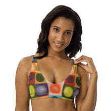Load image into Gallery viewer, Padded Bikini Top Abstract Print Whimsy Fit
