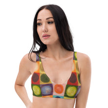 Load image into Gallery viewer, Padded Bikini Top Abstract Print Whimsy Fit
