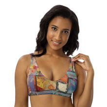 Load image into Gallery viewer, Padded Bikini Top Abstract Print Whimsy Fit