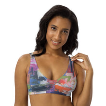 Load image into Gallery viewer, Padded Bikini Top Abstract Print Whimsy Fit