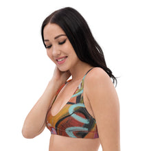 Load image into Gallery viewer, Padded Bikini Top Abstract Print Whimsy Fit