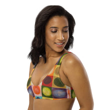 Load image into Gallery viewer, Padded Bikini Top Abstract Print Whimsy Fit