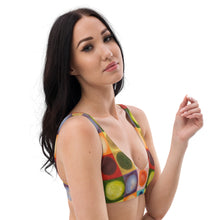 Load image into Gallery viewer, Padded Bikini Top Abstract Print Whimsy Fit