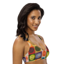 Load image into Gallery viewer, Padded Bikini Top Abstract Print Whimsy Fit