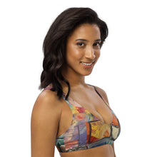 Load image into Gallery viewer, Padded Bikini Top Abstract Print Whimsy Fit