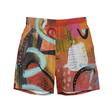 Load image into Gallery viewer, Orange-red men's swim shorts front product photo - recycled sustainable beach swimwear