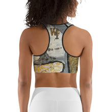 Load image into Gallery viewer, Wake Forest Black, White & Gold Sports Bra - Whimsy Fit