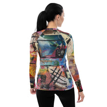 Load image into Gallery viewer, Women's Rash Guard Calm Down Whimsy Fit UPF 50+ Abstract Long Sleeve Swim Shirt