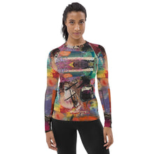 Load image into Gallery viewer, Women's Rash Guard Calm Down Whimsy Fit UPF 50+ Abstract Long Sleeve Swim Shirt