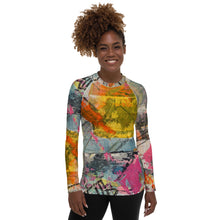 Load image into Gallery viewer, Women's Rash Guard Just Go Whimsy Fit UPF 50+ Long Sleeve Swim Shirt