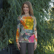 Load image into Gallery viewer, Women's Rash Guard Just Go Whimsy Fit UPF 50+ Long Sleeve Swim Shirt