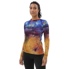 Load image into Gallery viewer, Women's Rash Guard Splash Whimsy Fit UPF 50+ Abstract Print Long Sleeve Swim Shirt