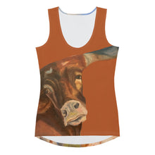 Load image into Gallery viewer, Burnt Orange Longhorn Tank Top Whimsy FIt