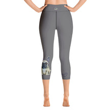 Load image into Gallery viewer, Whimsy Fit Grey Yoga Capri Leggings French Bulldog for Women