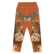 Load image into Gallery viewer, Burnt Orange Longhorn Yoga Capri Leggings Whimsy Fit