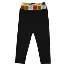 Load image into Gallery viewer, Black Yoga Capri Leggings Colorful Waistband Womens Leggings Whimsy FIt