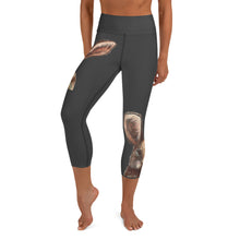 Load image into Gallery viewer, Black Yoga Leggings with Bunny funky pattern Capri Leggings Whimsy Fit for Women