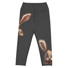 Load image into Gallery viewer, Black Capri Leggings with Bunny - Whimsy Fit Workout Wear