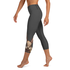 Black Capri Leggings with Bunny - Whimsy Fit Workout Wear