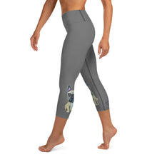 Load image into Gallery viewer, Whimsy Fit Grey Yoga Capri Leggings French Bulldog for Women