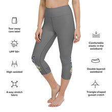 Load image into Gallery viewer, Whimsy Fit Grey Yoga Capri Leggings French Bulldog for Women