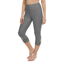 Load image into Gallery viewer, Whimsy Fit Grey Yoga Capri Leggings French Bulldog for Women
