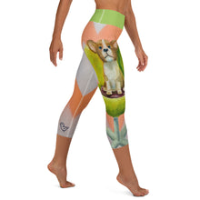 Load image into Gallery viewer, Capri Yoga Leggings with Corgi HIgh Waist Womens Leggings Whimsy Fit 
