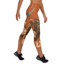 Load image into Gallery viewer, Burnt Orange Longhorn Yoga Capri Leggings Whimsy Fit