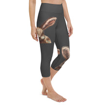 Load image into Gallery viewer, Black Capri Leggings with Bunny - Whimsy Fit Workout Wear
