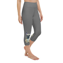 Load image into Gallery viewer, Whimsy Fit Grey Yoga Capri Leggings French Bulldog for Women