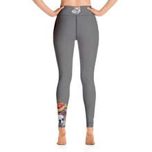 Load image into Gallery viewer, Whimsy Fit Grey Yoga Leggings with "Pomeranian & Frenchies" High Waist Leggings