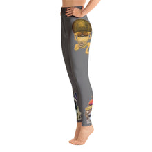 Load image into Gallery viewer, Grey Yoga Leggings with "Poms & Frenchies" - Whimsy Fit Workout Wear