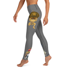 Load image into Gallery viewer, Grey Yoga Leggings with Pomeranian & Frenchies" - Whimsy Fit Workout Wear