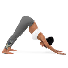 Load image into Gallery viewer, Whimsy Fit Grey Yoga Leggings with "Pomeranian & Frenchies" High Waist Leggings