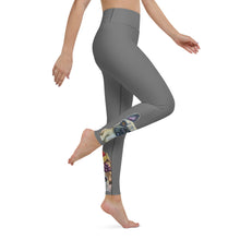 Load image into Gallery viewer, Grey Yoga Leggings with "Poms & Frenchies" - Whimsy Fit Workout Wear