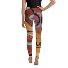 Load image into Gallery viewer, Girls Abstract Print Leggings “Circles in the Sand” Whimsy Fit Matching Mother Daughter