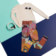 Load image into Gallery viewer, Girls Abstract Print Leggings “Circles in the Sand” Whimsy Fit Matching Mother Daughter