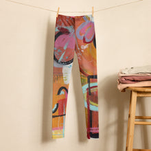 Load image into Gallery viewer, Girls Abstract Print Leggings “Circles in the Sand” Whimsy Fit Matching Mother Daughter