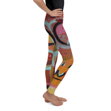 Load image into Gallery viewer, Girls Abstract Print Leggings “Circles in the Sand” Whimsy Fit Matching Mother Daughter