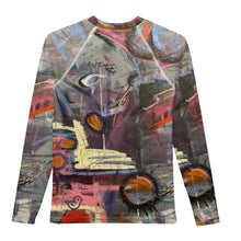 Load image into Gallery viewer, Youth Girls Rash Guard Swim Shirt Abstract print “Crazy Town” Sleeves Whimsy Fit Mix and Match Matching Mom