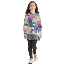 Load image into Gallery viewer, Kids Abstract Print Rash Guard “Kris Kros” Whimsy Fit - UPF 50+ Long Sleeve Swim Shirt